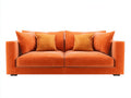 Canapé 2 places - velours - 198 x 91 x 81 cm - orange - style contemporain