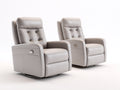 Ensemble de canapés-cuir synthétique-101x94x106 cm-gris clair-moderne relax