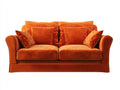 Canapé 2 places - velours - 184 x 90 x 84 cm - orange - style classique