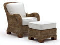 Fauteuil en rotin - rotin-tissu-bois - 78 x 88 x 105 cm - crème-marron naturel - style classique
