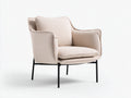 Fauteuil-tissu-96x83x78 cm-beige-noir-style moderne minimaliste