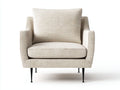 Fauteuil-tissu-104x82x80 cm-beige-noir-style moderne droit
