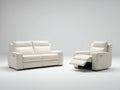 Ensemble de canapés-cuir synthétique-160x92x100 cm-blanc crème-moderne inclinable