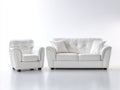 Ensemble de canapés-cuir synthétique-178x90x84 cm-blanc-classique capitonné