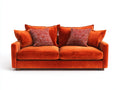 Canapé 2 places - velours-bois - 188 x 88 x 82 cm - orange brûlé - style contemporain