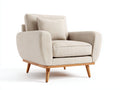 Fauteuil-tissu-bois-108x86x82 cm-beige-bois naturel-style moderne chaleureux