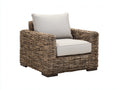 Fauteuil en rotin - rotin-tissu - 104 x 92 x 84 cm - beige-marron naturel - style bohème