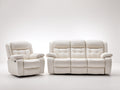 Ensemble de canapés-cuir synthétique-210x95x103 cm-blanc crème-moderne relax