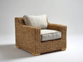 Fauteuil en rotin - rotin-tissu-bois - 101 x 90 x 81 cm - beige doré-miel - style artisanal
