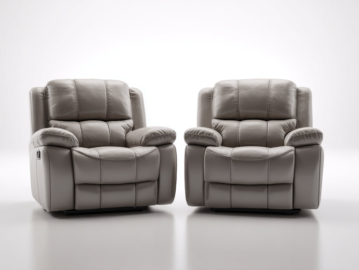 Ensemble de canapés-cuir synthétique-104x98x103 cm-gris taupe-moderne relax