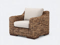 Fauteuil en rotin - rotin-tissu - 100 x 90 x 82 cm - beige-marron naturel - style bord de mer