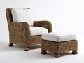 Fauteuil en rotin - rotin-tissu-bois - 80 x 90 x 106 cm - crème-marron naturel - style classique