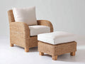 Fauteuil en rotin - rotin-tissu-bois - 79 x 89 x 104 cm - crème-miel - style naturel