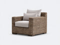 Fauteuil en rotin - rotin-tissu-bois - 108 x 94 x 85 cm - beige-marron naturel - style bohème